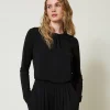 Bluse Aus Kreppjersey Mit Faltenwurf