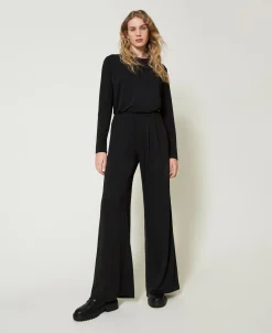 Bluse Aus Kreppjersey Mit Faltenwurf