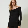 Bluse Mit Gerafftem Ausschnitt