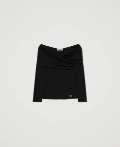 Bluse Mit Gerafftem Ausschnitt
