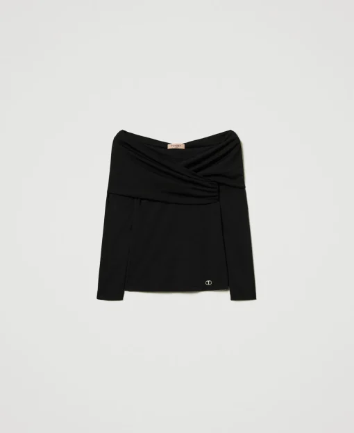 Bluse Mit Gerafftem Ausschnitt