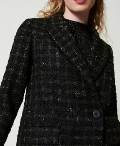 Boucléblazer Mit Karomuster