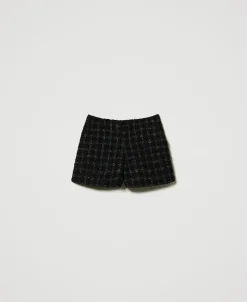 Boucléshorts Mit Karomuster