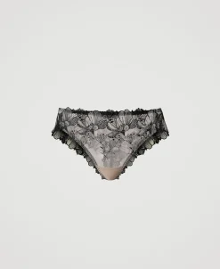 Brazilian-Slip Aus Besticktem Tüll