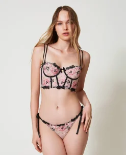 Brazilian-Slip Aus Tüll Mit Schleifen