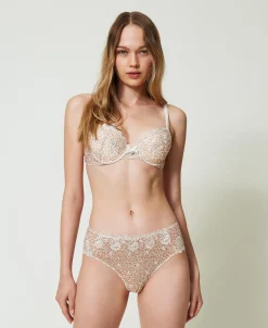 Brazilian-Slip Aus Tüll Mit Animaldessin