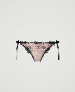 Brazilian-Slip Aus Tüll Mit Schleifen