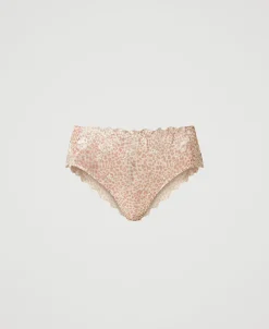 Brazilian-Slip Aus Tüll Mit Animaldessin