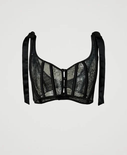 Bustier Aus Spitze Und Satin