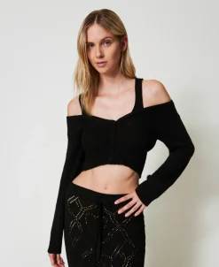 Cardigan Aus Treeblend-Garn Mit Zopfmustern