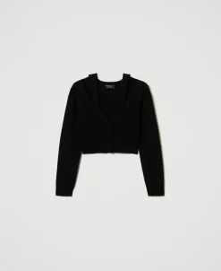 Cardigan Aus Treeblend-Garn Mit Zopfmustern