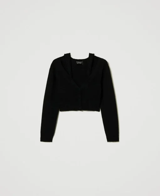 Cardigan Aus Treeblend-Garn Mit Zopfmustern