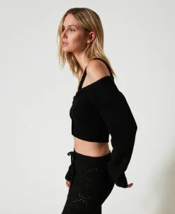 Cardigan Aus Treeblend-Garn Mit Zopfmustern