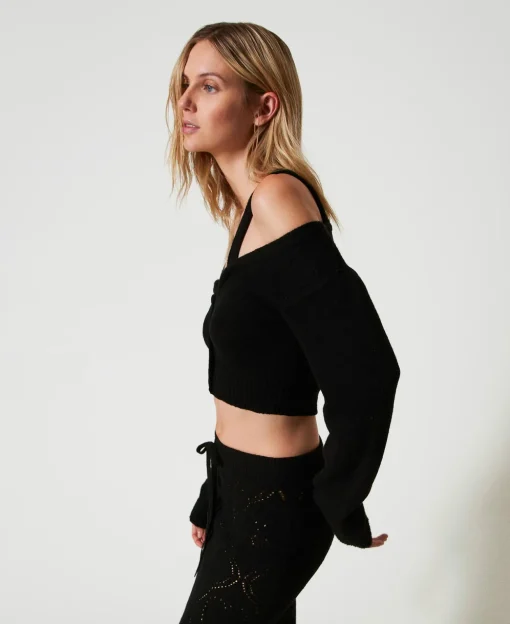 Cardigan Aus Treeblend-Garn Mit Zopfmustern