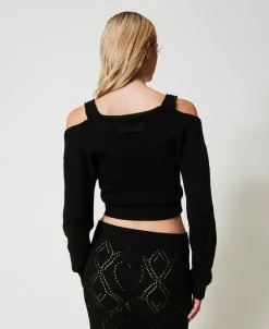 Cardigan Aus Treeblend-Garn Mit Zopfmustern