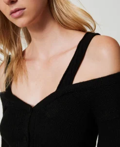 Cardigan Aus Treeblend-Garn Mit Zopfmustern
