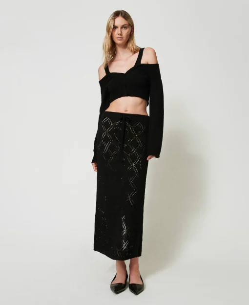 Cardigan Aus Treeblend-Garn Mit Zopfmustern