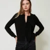 Cardigan Aus Wollmischung Mit Maxiblume
