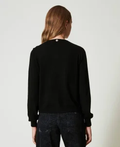Cardigan Aus Wollmischung Mit Maxiblume
