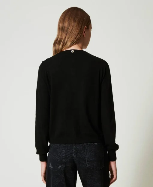 Cardigan Aus Wollmischung Mit Maxiblume