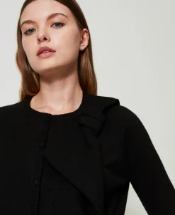 Cardigan Aus Wollmischung Mit Maxiblume