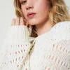 Cardigan Mit Durchbruchmuster Und Pailletten
