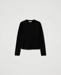 Cardigan Mit Strass Im Dégradé