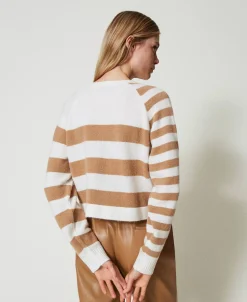 Cardigan Mit Zweifarbigem Streifenmuster