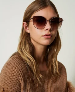 Cat-Eye-Sonnenbrille Aus Stahl