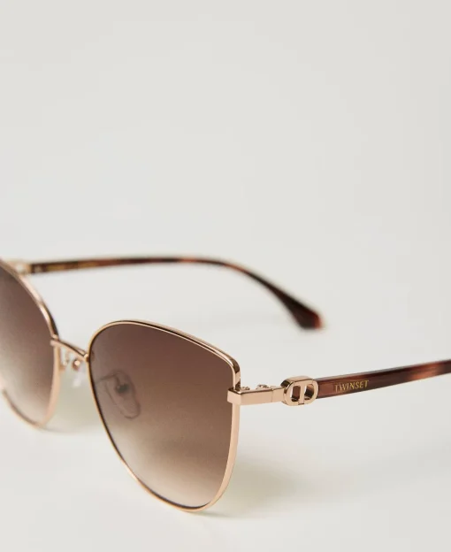 Cat-Eye-Sonnenbrille Aus Stahl