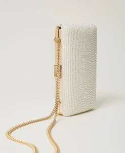 Clutch Mit Perlen Und „Oval T“