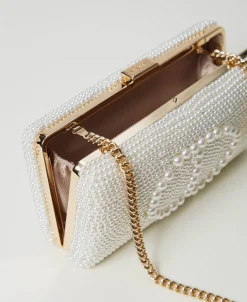 Clutch Mit Perlen Und „Oval T“
