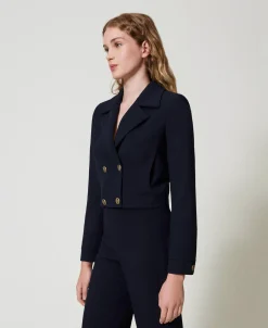 Cropped-Blazer Aus Crêpe-Cady