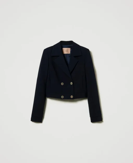 Cropped-Blazer Aus Crêpe-Cady