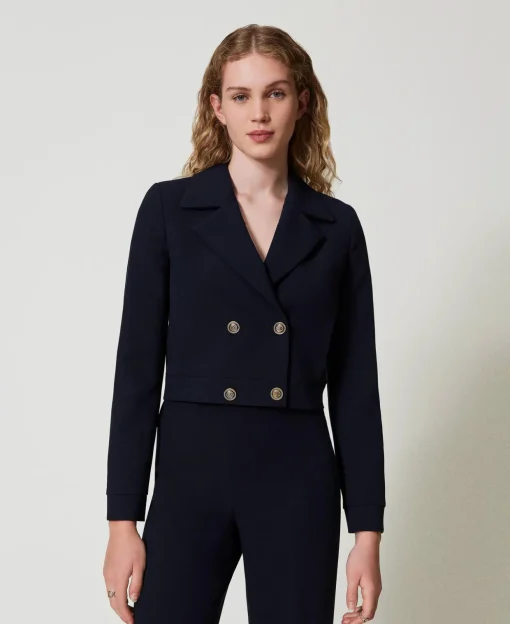 Cropped-Blazer Aus Crêpe-Cady