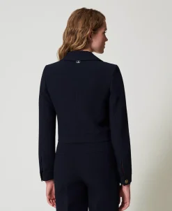 Cropped-Blazer Aus Crêpe-Cady