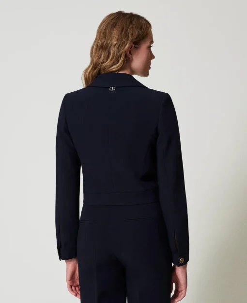 Cropped-Blazer Aus Crêpe-Cady