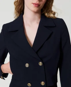 Cropped-Blazer Aus Crêpe-Cady