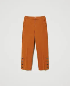 Cropped-Hose Mit Knöpfen
