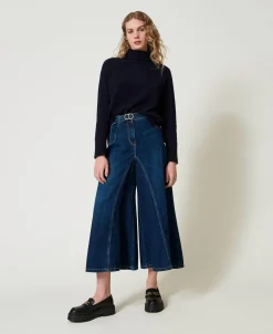 Cropped-Jeans Mit Gürtel