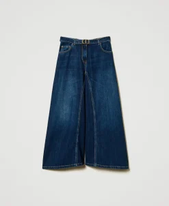 Cropped-Jeans Mit Gürtel