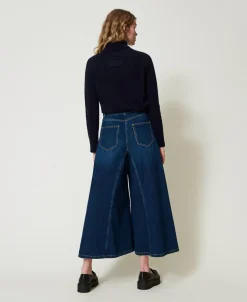 Cropped-Jeans Mit Gürtel
