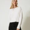 Cropped-Pullover Aus Angoramischung Mit Perlen