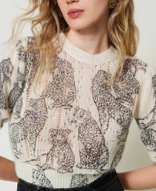 Cropped-Pullover Aus Wolle-Mohair-Mischung