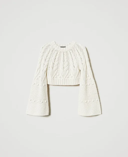 Cropped-Pullover Aus Wolle