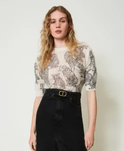 Cropped-Pullover Aus Wolle-Mohair-Mischung