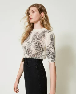 Cropped-Pullover Aus Wolle-Mohair-Mischung