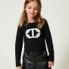 Cropped-Shirt Mit Gummiertem Logo
