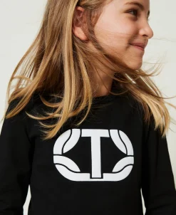 Cropped-Shirt Mit Gummiertem Logo