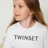 Cropped-Shirt Mit Sticklogo